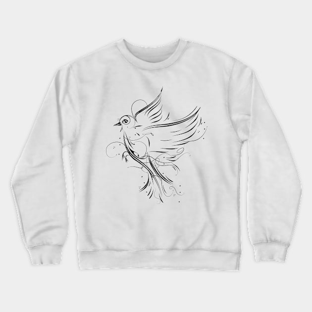 Flying bird Crewneck Sweatshirt by Kisho